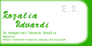 rozalia udvardi business card